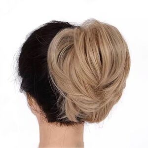 Elegant Blonde and Black Hair Bun Extension Hair Extension (16H613)